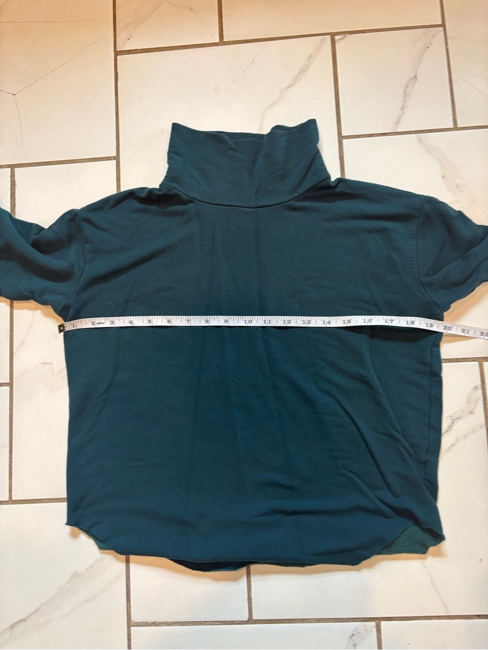 Offline by aerie Cozy Deep Teal Funnel Neck Sweatshirt w/ Raw Edges - size XXS - Picture 5 of 6